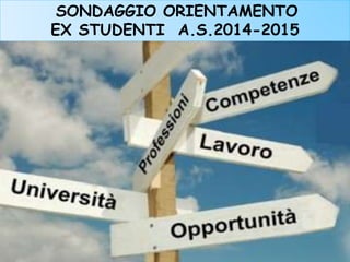 SONDAGGIO ORIENTAMENTO
EX STUDENTI A.S.2014-2015
 
