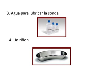 3. Agua para lubricar la sonda
4. Un riñon
 