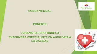 SONDA VESICAL
PONENTE
JOHANA RACERO MÓRELO
ENFERMERA ESPECIALISTA EN AUDITORIA A
LA CALIDAD
 