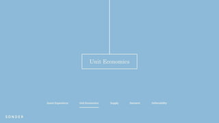Unit Economics
Cumulative cash ﬂow by unit, assuming no future improvement
Three unit economic levers
Improve revenue per ...
