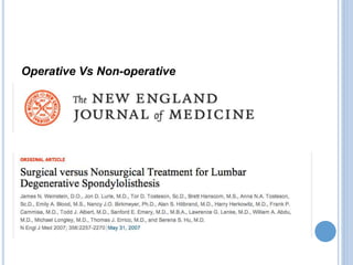 Operative Vs Non-operative
 