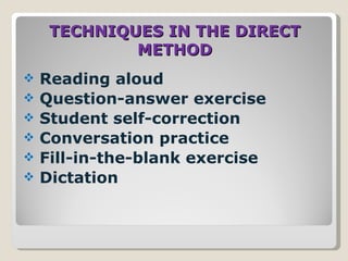 Direct Method Example Lesson The Direct Method in Language Teaching | PPT