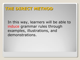 The Direct Method in Language Teaching | PPT