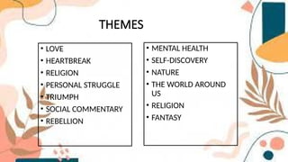SONG MATERIAL(Definition, Purpose, Language Features, Generic Structure ...