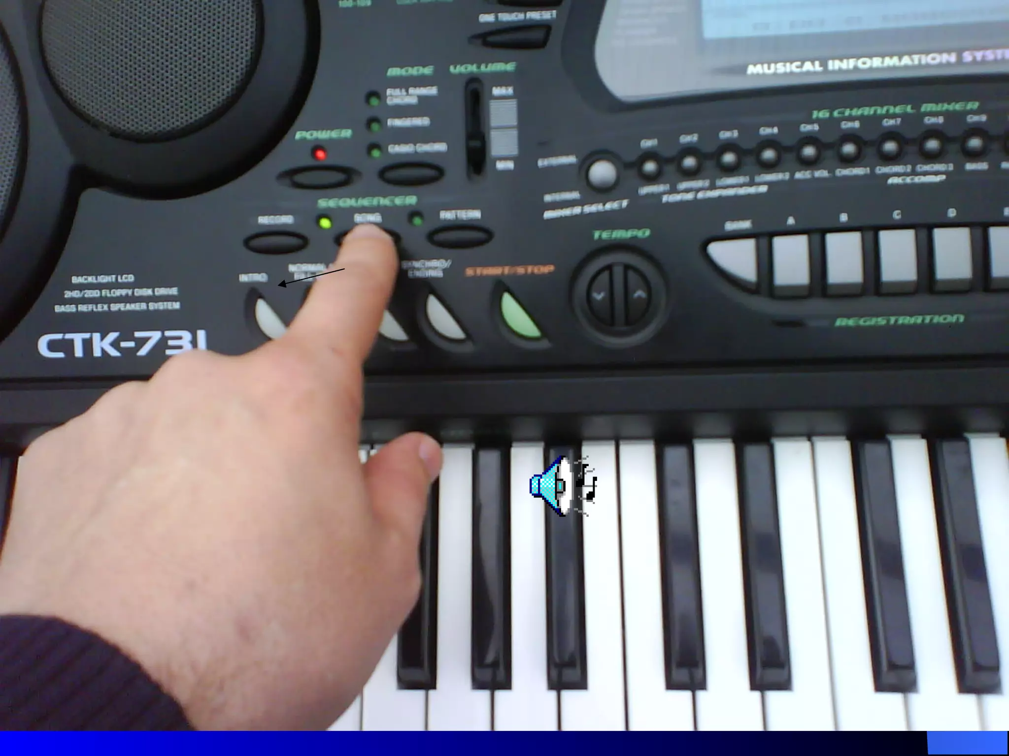 Ich  aktiviere  den  Songtaster 