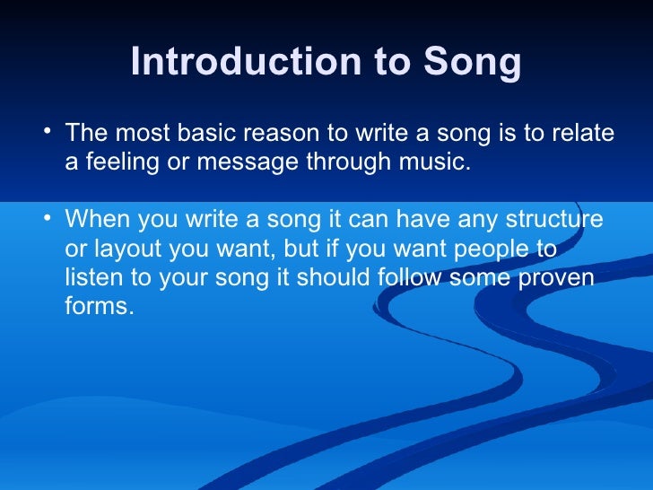 Song Formats