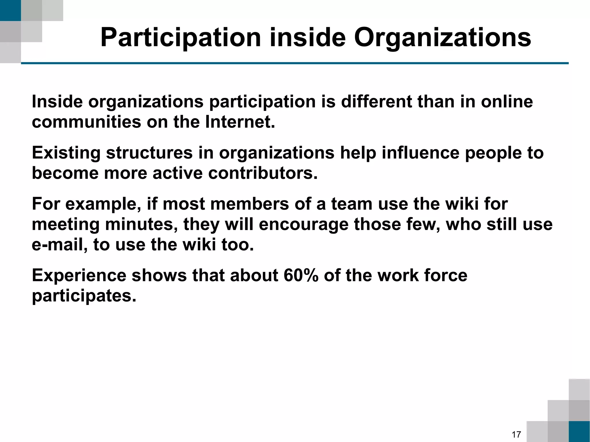Improving Organizational Efficiency with Wiki-based Intranets