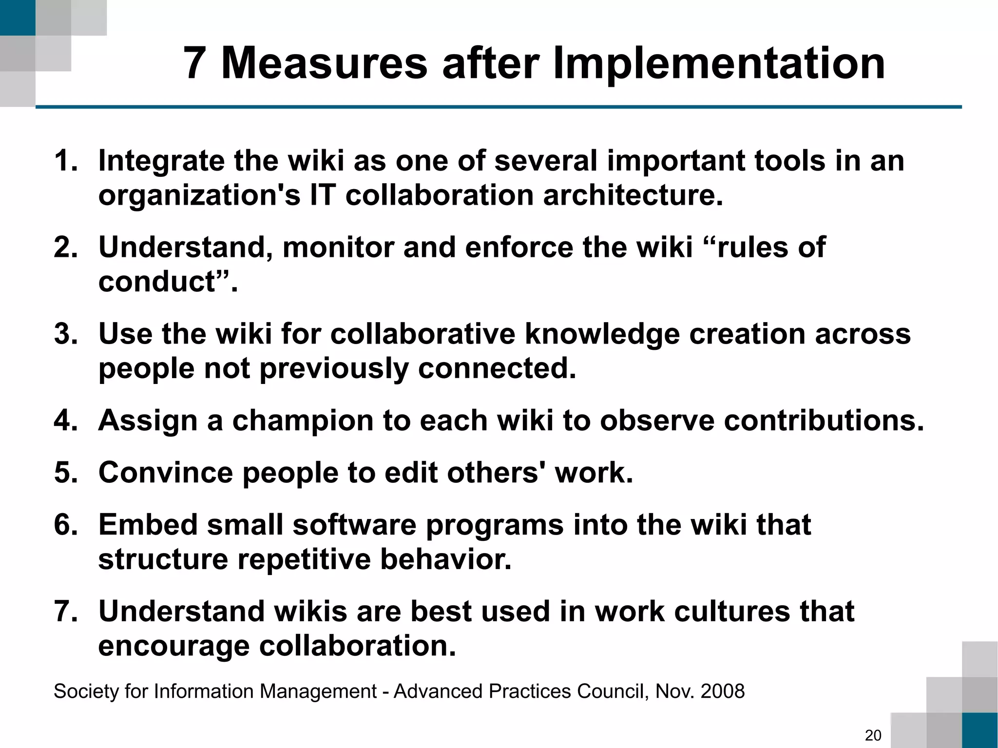 Improving Organizational Efficiency with Wiki-based Intranets