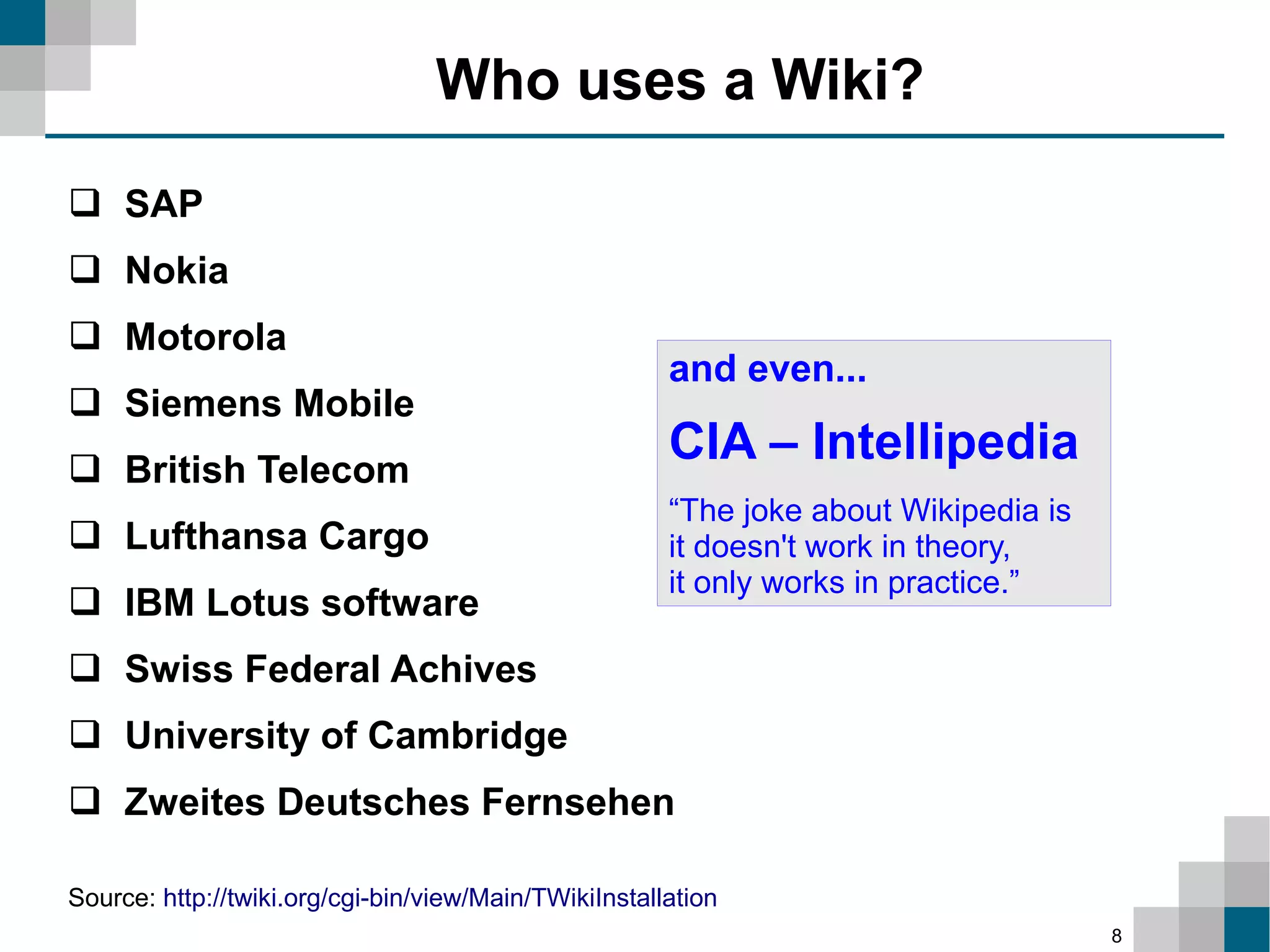 Improving Organizational Efficiency with Wiki-based Intranets