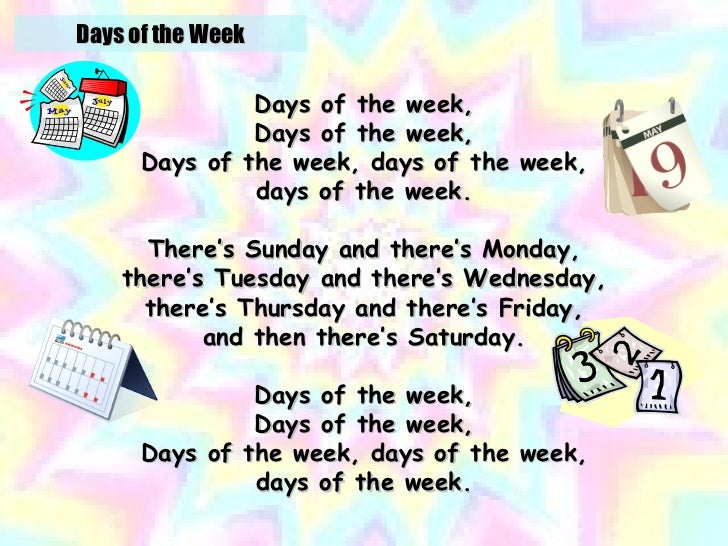 week song tom s tefl 35 children s songs week song tom s tefl 35 children s songs
