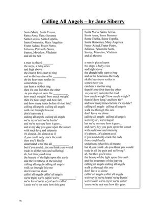 Broken English – Marianne Faithful
Could have come through anytime,
Cold lonely, puritan
What are you fighting for?
It's not my security.
It's just an old war,
Not even a cold war,
Don't say it in Russian,
Don't say it in German.
Say it in broken English,
Say it in broken English.
Lose your father, your husband,
Your mother, your children.
What are you dying for?
It's not my reality.
It's just an old war,
Not even a cold war,
Don't say it in Russian,
Don't say it in German.
Say it in broken English,
Say it in broken English.
What “broken words” do you know in English. Finish off these!
Broken _______________ Hand______________________
Paper ________________ House_____________________
Coffee ________________ Bed _______________________
Eye __________________ Man ______________________
Re___________________ Im________________________
Foot _________________ Air_______________________
Water _______________ Cross_____________________
What are you fighting for? (x6)
Could have come through anytime,
Cold lonely, puritan.
What are you fighting for?
It's not my security.
It's just an old war,
Not even a cold war,
Don't say it in Russian,
Don't say it in German.
Say it in broken English,
Say it in broken English.
Say it in broken English,
Say it in broken English.
What are you fighting for? (x4)
14
 