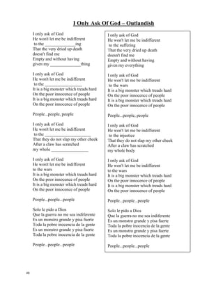 There’s a game called circle and I don’t know how
I’m way too up to back down
But I think I’m still tryna figure this crap out
Thought I had it mapped out but I guess I didn’t
This f-cking black cloud’s still follow’s me around
But it’s time to exercise these demons
These motherfu-kers are doing jumping jacks now!
[Chorus]
[Bridge]
And I just can’t keep living this way
So starting today, I’m breaking out of this cage
I’m standing up, Imma face my demons
I’m manning up, Imma hold my ground
I’ve had enough, now I’m so fed up
Time to put my life back together right now
[Verse 3]
It was my decision to get clean, I did it for me
Admittedly I probably did it subliminally for you
So I could come back a brand new me, you helped see me through
And don’t even realise what you did, believe me you
I been through the ringer, but they can do little to the middle finger
I think I got a tear in my eye, I feel like the king of
My World, haters can make like bees with no stingers, and drop dead
No more beef flingers, no more drama from now on, I promise
lyrics courtesy of www.killerhiphop.com
To focus solely on handling my responsibility’s as a father
So I solemnly swear to always treat this roof like my daughters and raise it
You couldn’t lift a single shingle on it
Cause the way I feel, I’m strong enough to go to the club
Or the corner pub and lift the whole liquor counter up
Cause I’m raising the bar, I shoot for the moon
But I’m too busy gazing at stars, I feel amazing and
[Chorus]
I’m not afraid to take a stand
Everybody come take my hand
We’ll walk this road together, through the storm
Whatever weather, cold or warm
Just let you know that, you’re not alone
Holla if you feel that you’ve been down the same road
47
 