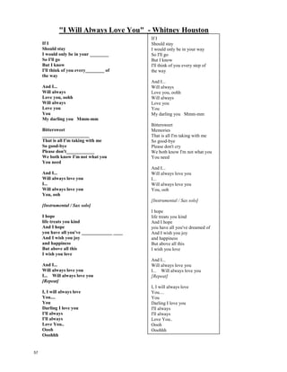 I’m Yours – Jason Mraz
Well you done done me and you bet I felt it
I tried to be chill but you're so hot that I melted
I fell right through the cracks, now I'm trying to get back
Before the cool done run out I'll be giving it my bestest
And nothing's going to stop me but divine intervention
I reckon it's again my turn to win some or learn some
But I won't hesitate no more, no more
It cannot wait, I'm yours
Well open up your mind and see like me
Open up your plans and then you're free
Look into your heart and you'll find love love love love
Listen to the music of the moment people, dance and sing
We're just one big family
And it's our God-forsaken right
to be loved loved loved loved loved
So I won't hesitate no more, no more
It cannot wait, I'm sure
There's no need to complicate, our time is short
This is our fate, I'm yours
D-d-do do you, but do you, d-d-do
But do you want to come on
Scooch on over closer dear
And I will nibble your ear
I've been spending way too long
checking my tongue in the mirror
And bending over backwards
just to try to see it clearer
But my breath fogged up the glass
And so I drew a new face and I laughed
I guess what I be saying is there ain't no better reason
To rid yourself of vanities and just go with the seasons
It's what we aim to do, our name is our virtue
But I won't hesitate no more, no more
It cannot wait, I'm yours
(I won't hesitate)
Open up your mind and see like me
(No more, no more)
Open up your plans and man you're
free
Look into your heart and
you'll find that the sky is yours
(It cannot wait, I'm sure)
So please don't, please don't, please
don't
(There's no need to complicate)
There's no need to complicate
(Our time is short)
'Cause our time is short
(This is our fate)
This is, this is, this is our fate
I'm yours
56
 