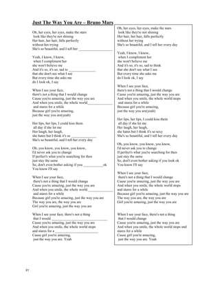 Joy To The World - Three Dog Night
Jeremiah was a bullfrog
Was a good friend of mine
I never understood a ________ word he said
But I helped him a-drink his wine
And he always had some mighty fine _______
Singin'...
Joy to the world
All the boys and girls now
Joy to the fishes in the deep blue sea
Joy to you and me
If I were the king of the world
Tell you what I'd do
I'd throw away the ________ and
the bars and the war
Make sweet love to you
Sing it now...
Joy to the world
All the boys and girls
Joy to the fishes in the deep blue sea
Joy to you and me
You know I love the ladies
Love to have my _______________
I'm a high life flyer and a rainbow rider
A straight shootin' son-of-a-gun
I said a straight shootin' son-of-a-gun
Joy to the world
All the boys and girls
Joy to the fishes in the deep blue sea
Joy to you and me
Joy to the world
All the boys and girls
Joy to the fishes in the deep blue sea
Joy to you and me
Joy to the world
All the boys and girls
Joy to the world
Joy to you and me
Joy to the world
All the boys and girls _____________
Joy to the fishes in the deep blue sea
Joy to you and me
Joy to the world
All the boys and girls
Joy to the fishes in the deep blue
sea
Joy to you and me
I wanna tell you
Joy to the world
All the boys and girls
Joy to the fishes in the deep blue
sea
Joy to you and me
Joy to the world
All the boys and girls
Joy to the fishes in the _______
blue sea
Joy to you and me
Joy to the world
All the boys and girls……
Fun
Cars
Deep
Single
Wine
60
 