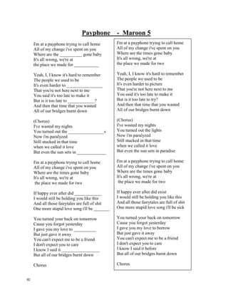 Ok it's alright with me – Eric Hutchinson
Ok it's alright with me
some things are just meant to be
it never comes _______________
and when it does
i'm already gone
i'm practically never still
more likely to move
until i end up alone at ____________
my life continues
inching along
CHORUS
when bernadette comes
I get lost on her _________________
she's much too sweet and
she's always gonna be
when i return to
her arms and her eyes
it might not be the ______________
but it's alright with me
ok it's alright to me
some people are scared to see
what's happening ____________________
but I would never
from a fight
heartbeat with a high demand
often will go hand in hand
but i'm sick of just starting _____________
i wanna spend the rest of my life.
CHORUS
it's alright with me
it's alright with me
it's alright with me
it's alright with me
it's alright with me
it's alright with me
okay its alright with me
some things are just meant to be,
it never comes easily
and when it does i'm already gone.
Ok it's alright with me
some things are just meant to be
it never comes easily
and when it does
i'm already gone
i'm practically never still
more likely to move
until i end up alone at will
my life continues
inching along
CHORUS
when bernadette comes
I get lost on her time
she's much too sweet and
she's always gonna be
when i return to
her arms and her eyes
it might not be the same
but it's alright with me
ok it's alright to me
some people are scared to see
what's happening frequently
but I would never
from a fight
heartbeat with a high demand
often will go hand in hand
but i'm sick of just starting plans
i wanna spend the rest of my life.
CHORUS
it's alright with me
it's alright with me
it's alright with me
it's alright with me
it's alright with me
it's alright with me
okay its alright with me
some things are just meant to be,
it never comes easily
and when it does i'm already gone.
81
 