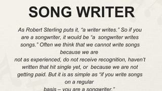 SONGWRITING LESSON - HOW TO WRITE A SONG | PPTX