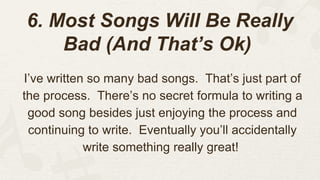 SONGWRITING LESSON - HOW TO WRITE A SONG | PPTX