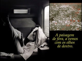 A paisagem
de fora, a vemos
 com os olhos
   de dentro.
 