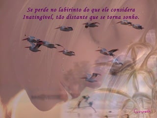 Se perde no labirinto do que ele considera Inatingível, tão distante que se torna sonho. 