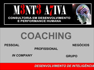 COACHING PROFISSIONAL GRUPO NEGÓCIOS PESSOAL IN COMPANY DESENVOLVIMENTO DE INTELIGÊNCIA EMOCIONAL 