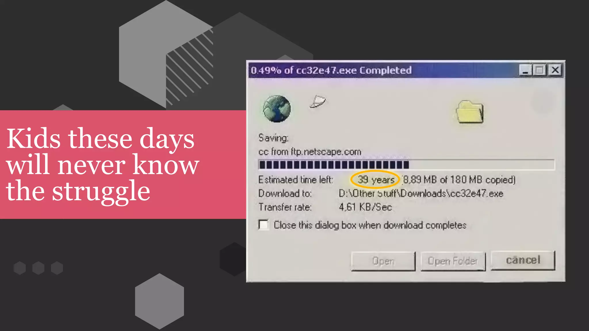 Kids these days
will never know
the struggle
 