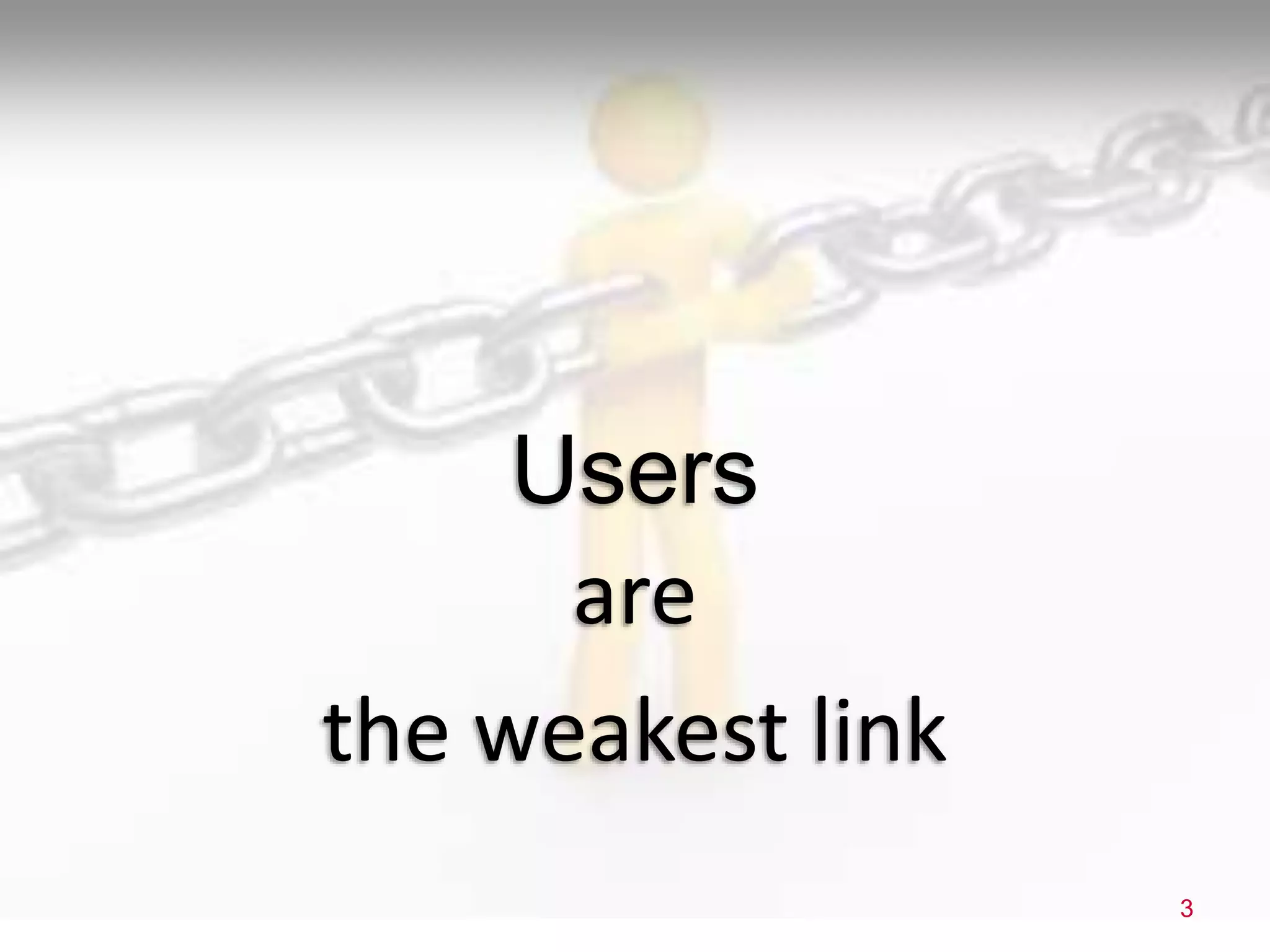 are
the weakest link
3
Users
 