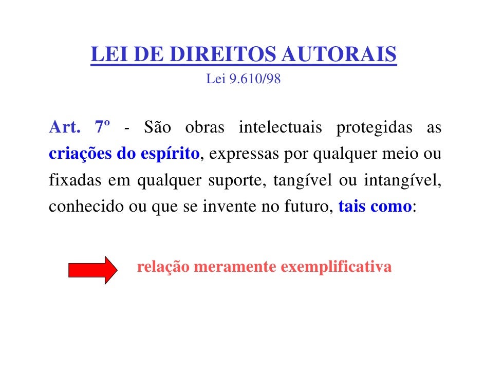 Cite 5 Obras Que Podem Ser Protegidas Por Direitos Autorais
