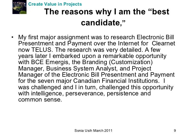 why am i the best candidate