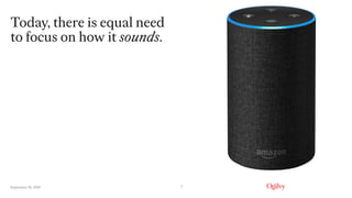 September 16, 2019
Today, there is equal need
to focus on how it sounds.
7
 