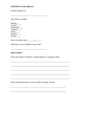 Sonic Job Application | PDF