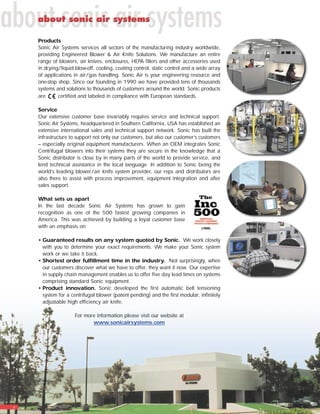 Sonic Air Systems Overview | PDF