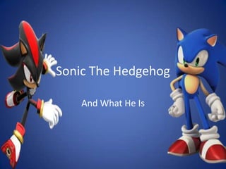Sonic The Hedgehog And What He Is 