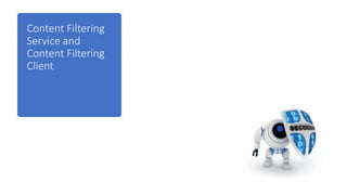 Content Filtering
Service and
Content Filtering
Client
 