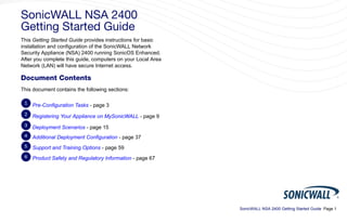 SonicWall NSA 2400 Getting Started Guide | PDF