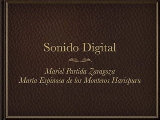 Sonido Digital
       Mariel Partida Zaragoza
María Espinosa de los Monteros Harispuru
 