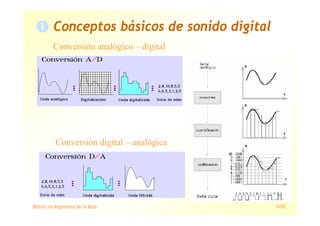 Máster en Ingeniería de la Web 9/78
Conceptos básicos de sonido digital
Conversión analógico – digital
Conversión digital – analógica
 