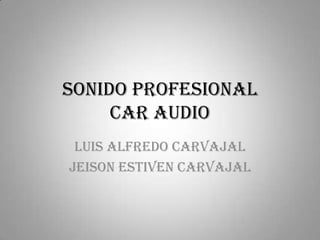 Sonido profesional
     car audio
 Luis Alfredo Carvajal
Jeison estiven Carvajal
 