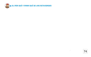 74
El por qué y para qué de las actividades
 