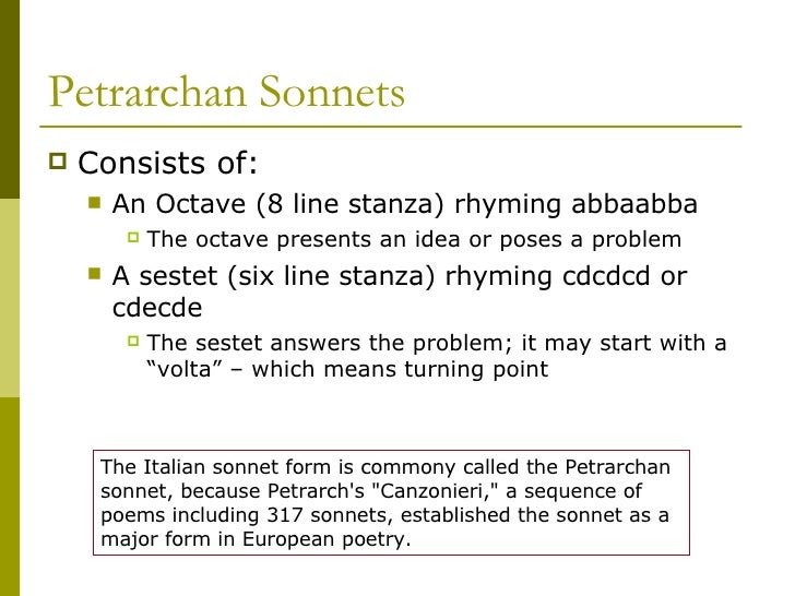 sonnets sonnet form