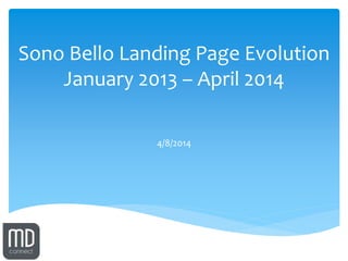 4/8/2014
Sono Bello Landing Page Evolution
January 2013 – April 2014
 