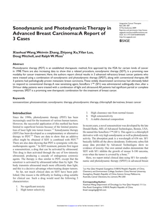 Sonodynamic and photodynamic therapy in advanced breast carcinoma: a ...