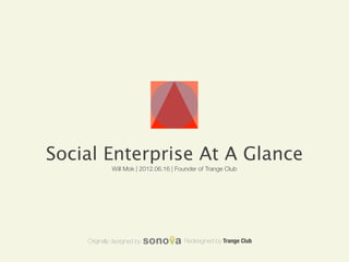 Social Enterprise At A Glance
              Will Mok | 2012.06.16 | Founder of Trange Club




    Originally designed by              Redesigned by Trange Club
 