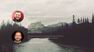 your
logo
INFLUENCER STRATEGY
"Yeni takipçilere ulaşmada Inﬂuencerlarla işbirlikleri yapmak, içeriklerinizin
haﬁﬂemesine ve marka mesajının "güvenlirliğini" kolaylaştırır."
Lee Odden, TopRank Marketing
CONTENT MARKETING
"Içerikler tüketici ve marka arasındaki deger değişiminin merkezinde yer
alıyor."
Jesse Noyes, Kapost
 