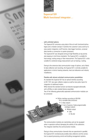 Sentech 531 Module Sontex Supercal 531 Multifunctional Integrator - Brochure | PDF