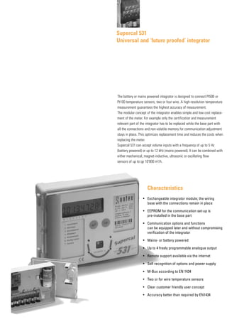 Sentech 531 Module Sontex Supercal 531 Multifunctional Integrator - Brochure | PDF