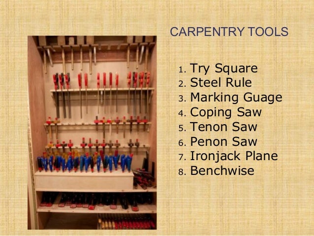 PPT ON WOOD JOINTS AND CARPENTRY TOOLS