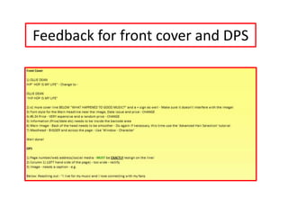 Feedback for front cover and DPS
 