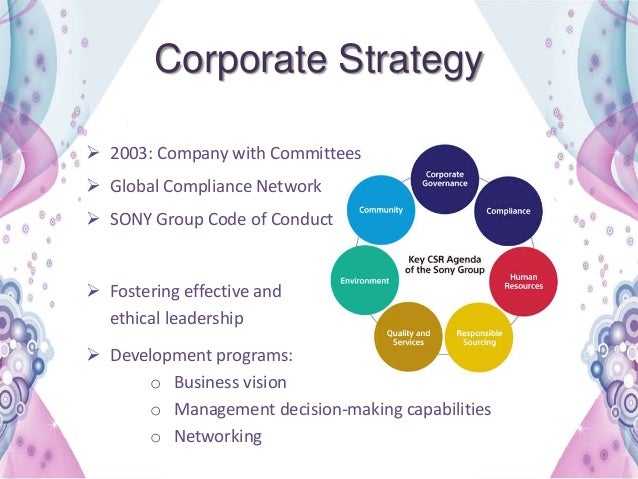 corporate strategy sony corporate strategy sony