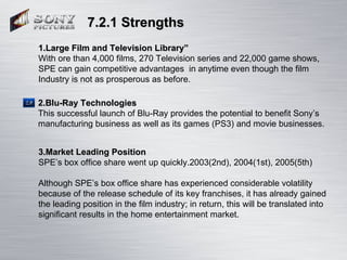 7.2.1 Strengths 1.Large Film and Television Library” With ore than 4,000 films, 270 Television series and 22,000 game show...