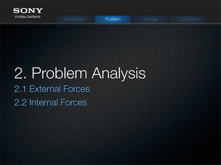2.1 External Forces
2.2 Internal Forces
2. Problem Analysis
Introduction Problem Change Conclusion
 